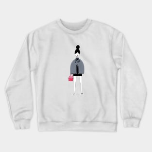 Girl in grey cape Crewneck Sweatshirt